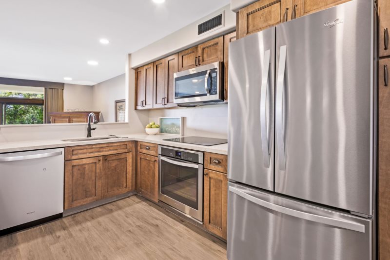 Full kitchen in a My Maui rental